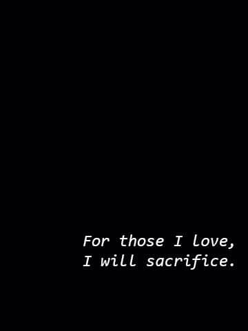 i will sacrifice everything for you